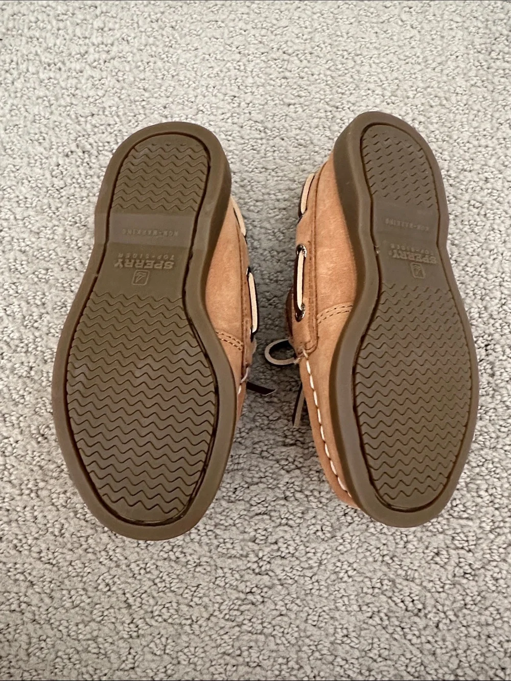Sperry Kids Tan & Navy Moccasin Boat Shoes